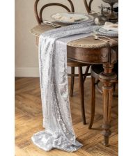 Sølv paillet bordløber