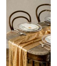 Guld paillet bordløber 0,3 x 5 m