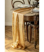 Guld paillet bordløber 0,3 x 5 m