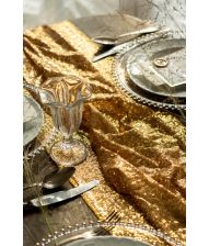 Guld paillet bordløber 0,3 x 5 m