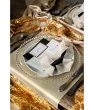 Guld paillet bordløber 0,3 x 5 m