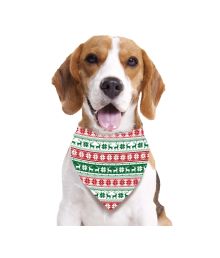 Rødt og grønt juletørklæde til hunde