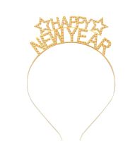 Happy New Year hårbøjle med sten