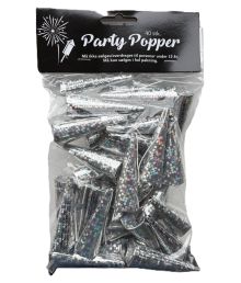 Trækpopper, sølv holografisk 40 stk