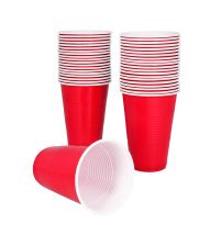 Røde plastik kopper, 40 stk.