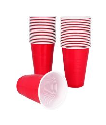 Røde plastik kopper, 40 stk.