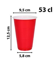 Røde plastik kopper, 40 stk.