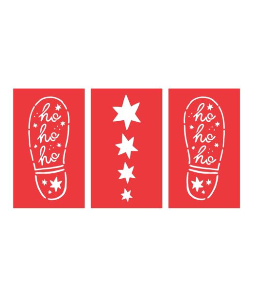 Julemand fodaftryk skabelon, 3 stk