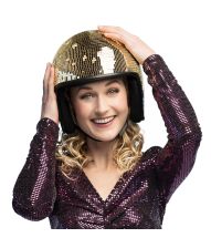 Discokugle guld hjelm