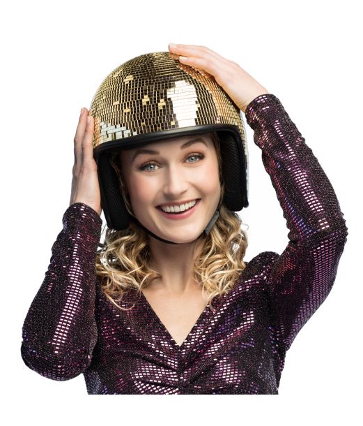 Discokugle guld hjelm