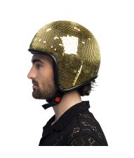 Discokugle guld hjelm