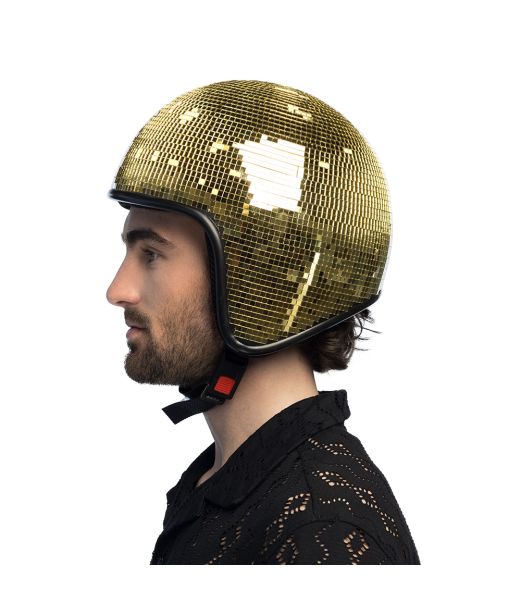 Discokugle guld hjelm