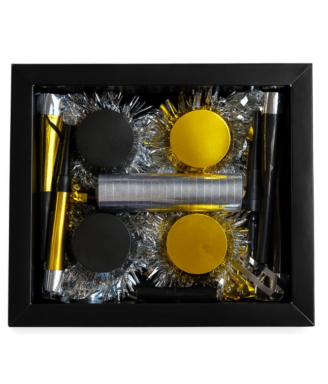 Sort og guld partyæske, 13 dele
