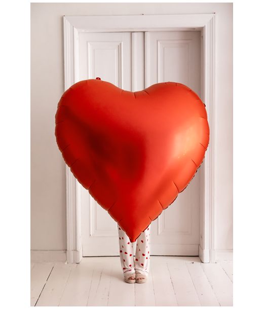 Stor rød hjertefolieballon