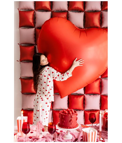 Stor rød hjertefolieballon
