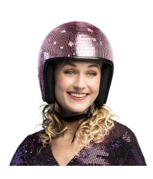 Pink diskokugle hjelm