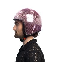 Pink diskokugle hjelm