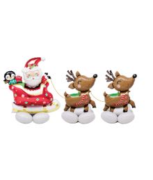 Folieballon Julemand med rensdyr sæt