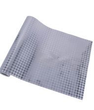 Sølv diskokugle bordløber, 0,28 x 3 m