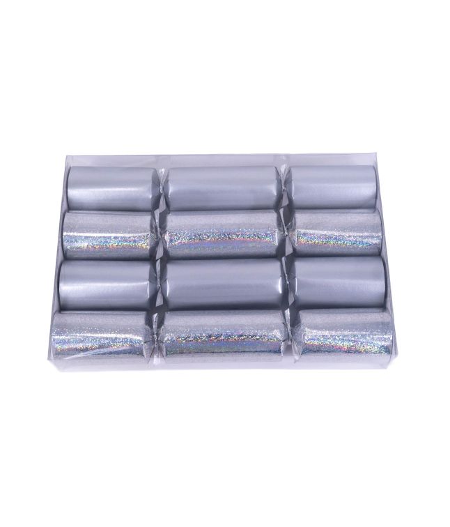 Knallerter 20,5 cm Mat sølv/sølv 4 stk