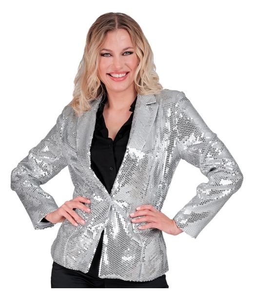 Sølv pailletjakke til kvinder