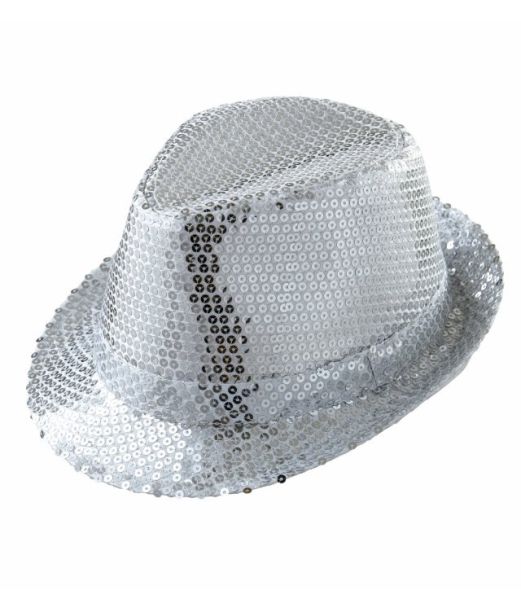 Sølv paillet hat