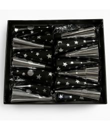 Trækpropper sølv stjerner, 18 stk