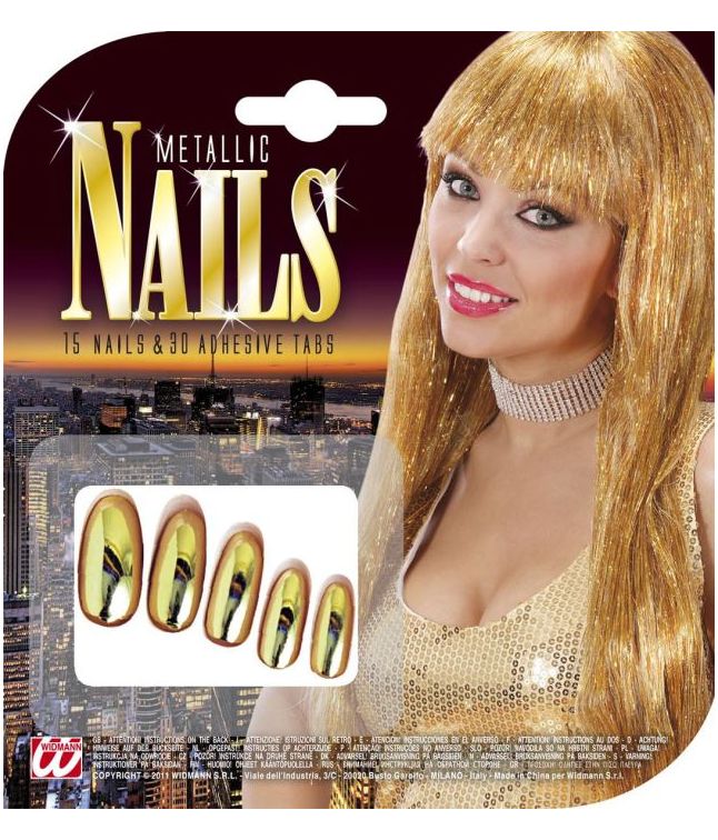 Lange kunstige guld negle