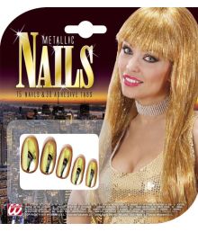 Lange kunstige guld negle