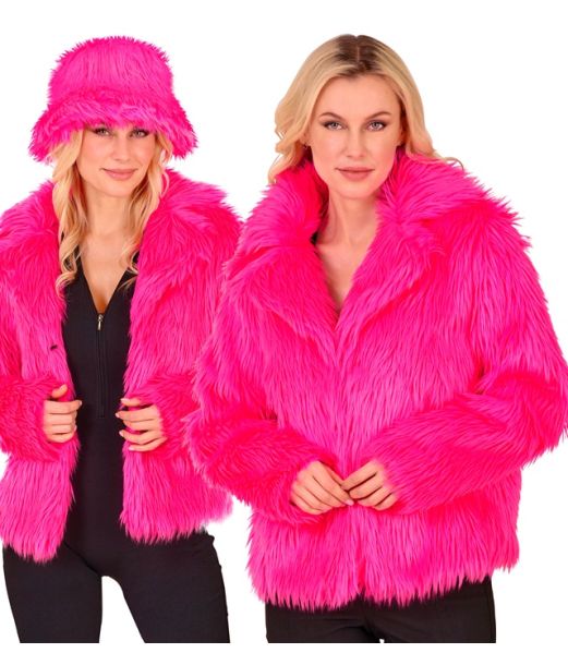 Pink pelsjakke til udklædning