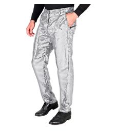 Sølv pailletbukser til mænd