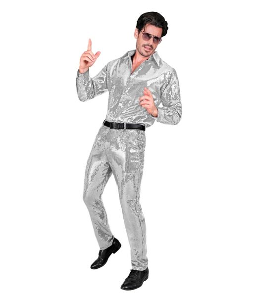 Sølv pailletbukser til mænd