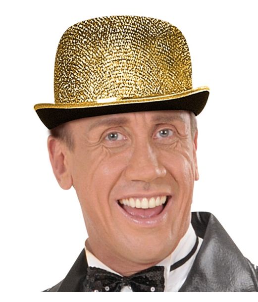Guld bowlerhat med glimmer