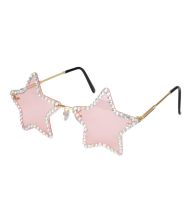 Pink stjerne briller med rhinsten