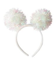 Hårbøjle perlemor pompoms med LED lys