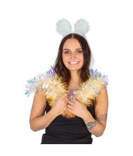 Hårbøjle perlemor pompoms med LED lys