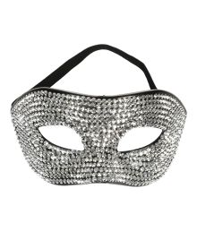 Sølv rhinsten halvmaske