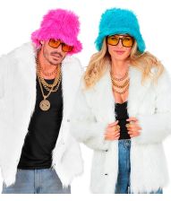 Hvid pelsjakke i kunstpels