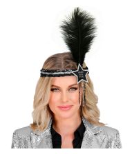 Sølv hårbånd med stjerne og fjer Happy New Year