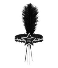 Sølv hårbånd med stjerne og fjer Happy New Year