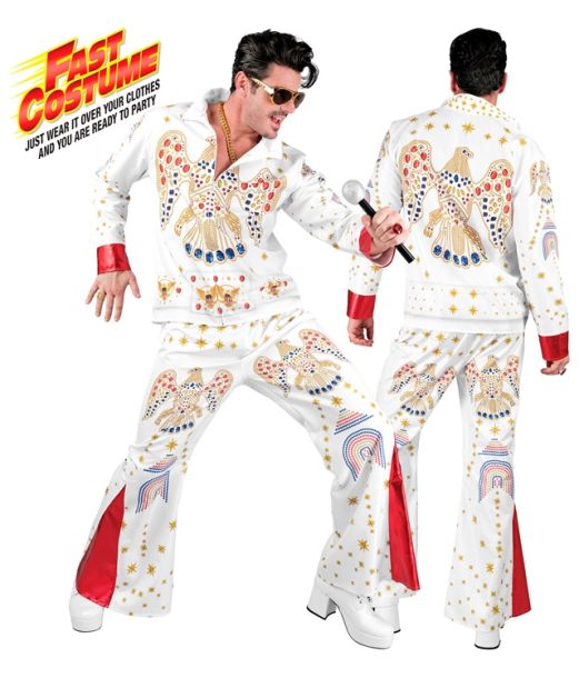 Hvidt Elvis Presley kostume