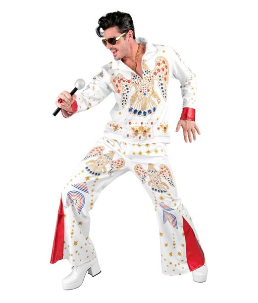 Hvidt Elvis Presley kostume