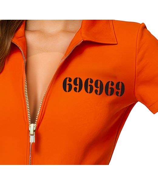 Kort orange fangedragt kostume