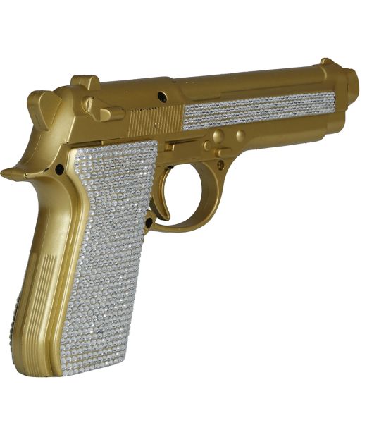 Guld pistol med sten