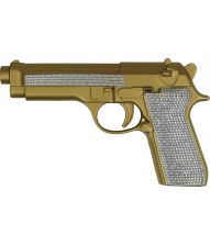Guld pistol med sten