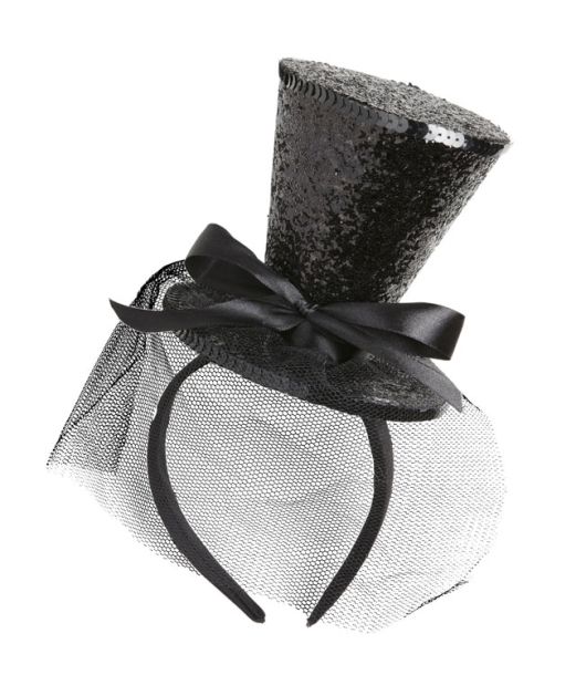 Sort glimmer mini hat
