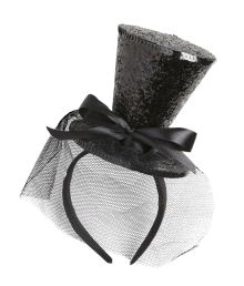 Sort glimmer mini hat