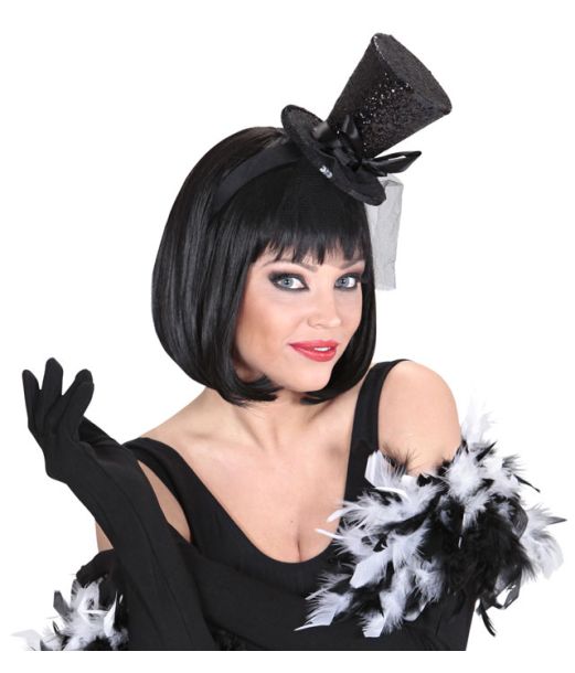 Sort glimmer mini hat