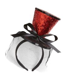 Rød glimmer mini hat