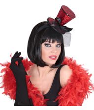 Rød glimmer mini hat